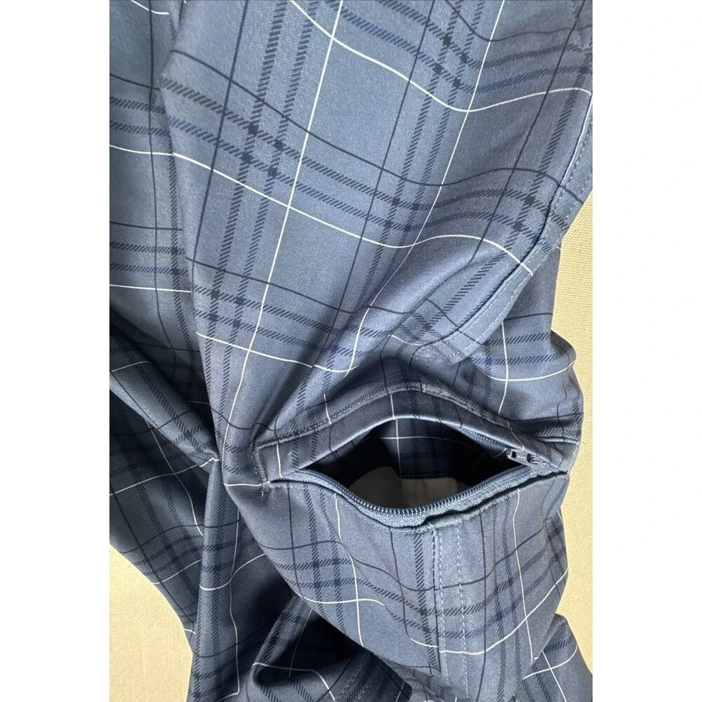Pebble Beach Performance Men's Golf Shorts Blue Plaid Size 42 Moisture Wicking
